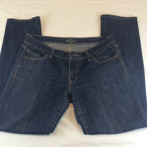 Old Navy Straight Leg Stretch The Diva Fit Size 8 Jeans Dark Wash Denim Womens - Picture 4 of 12